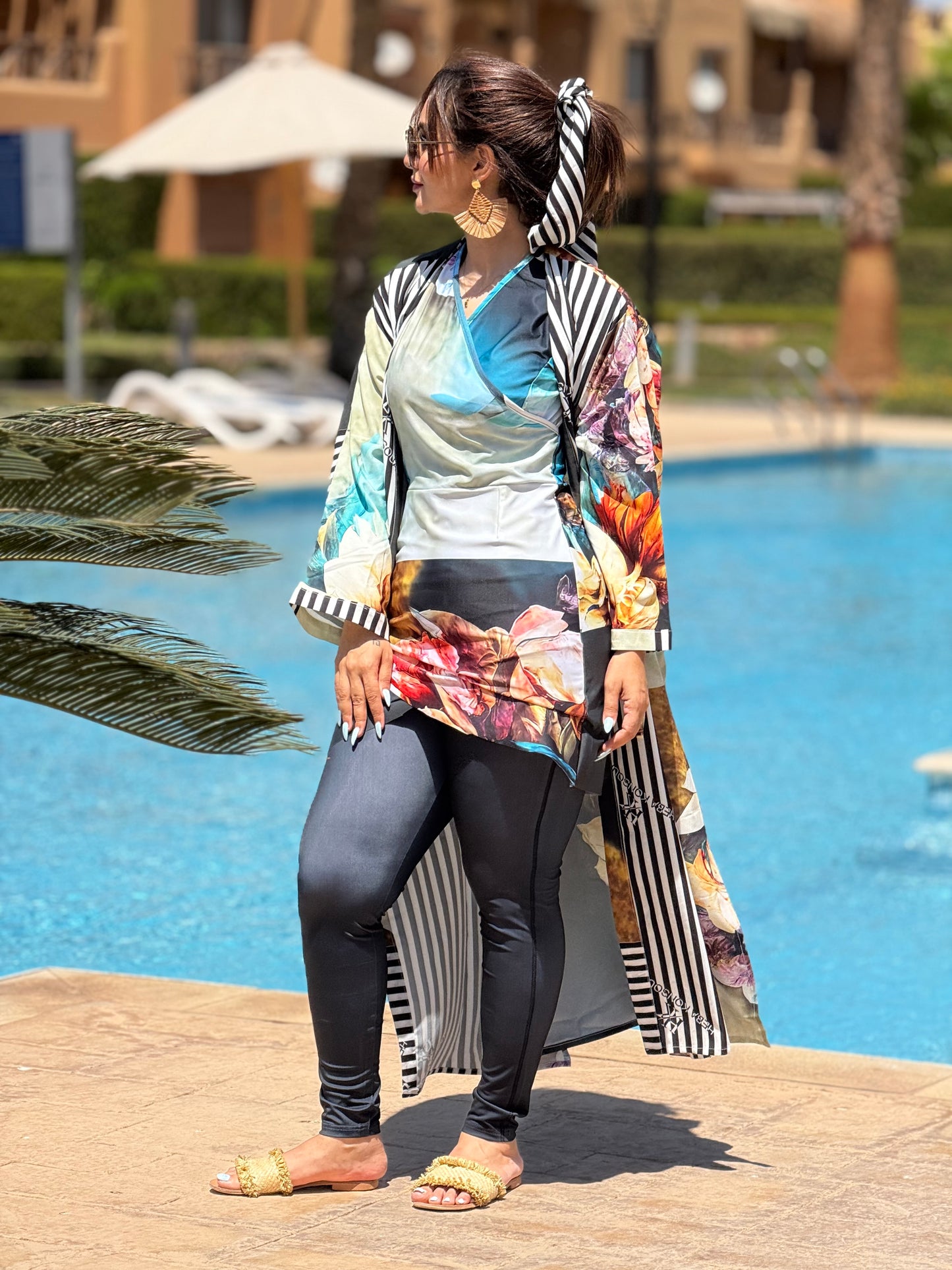 FLOWERISH STRIPED BURKINI