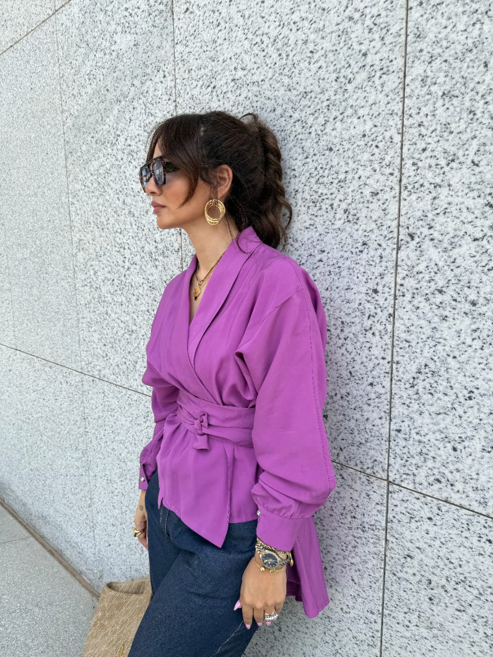 Side-belted Blouse